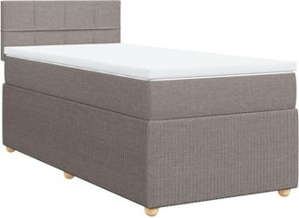vidaXL Cama Box Spring Con Colch&oacute;n Tela Gris Taupe 90x200 Cm Vidaxl
