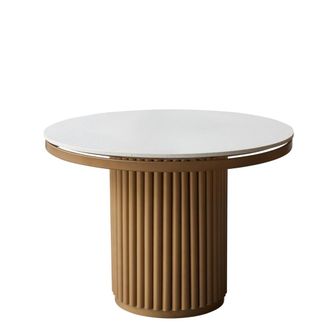 Tikamoon Mesa redonda de metal y terrazo para 4/6 personas