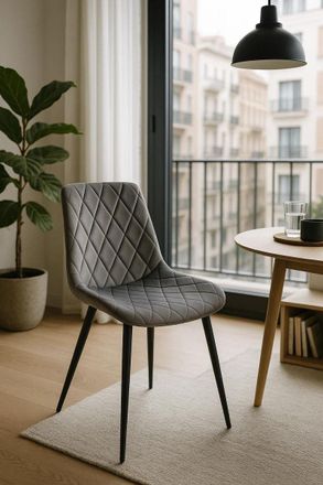 Regalos Miguel Sillas - Silla Min Terciopelo - Gris