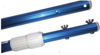 No Brand Asta Telescopica per Testina di Spazzola per la Pulizia della Piscina Regolabile in Alluminio da 2,4 a 4,8 metri