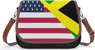 Generic USA And Jamaican Flag Small Womens Crossbody Bags Shoulder Handbag with Adjustable Strap for Travel