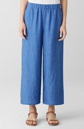 Eileen Fisher Organic Linen Crop Wide Leg Pants in Ultma at Nordstrom Rack, Size X-Large