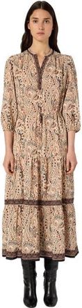 Gerard Darel Lyna Flowing Midi Dress in Natural at Nordstrom, Size 10