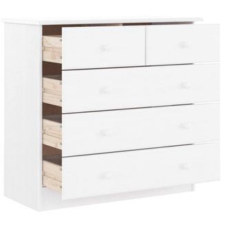Berkfield Home Beautiful Chest of Drawers ALTA White 77x35x73 cm Solid Wood Pine | Size: 77 x 35 x 73 cm