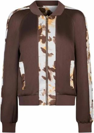 Liu Jo Giacca in raso stampato - Dames - Bomber jackets - Bruin - L - Satijn - Jassen