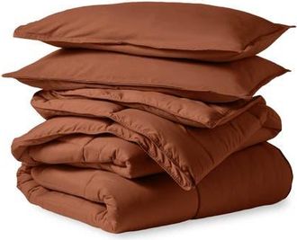 Bare Home All-Season Down Alternative Comforter Set in Terracotta at Nordstrom, Size Queen