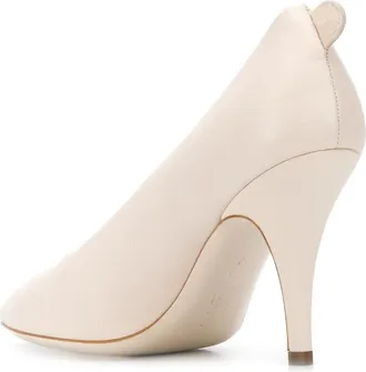 Ferragamo Pointed-Toe Leather Pump - White