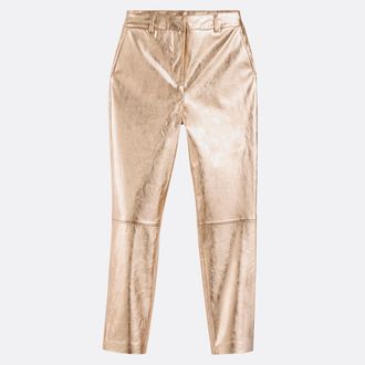 La Redoute Collections Broek in sigarettensit in goudimitatie