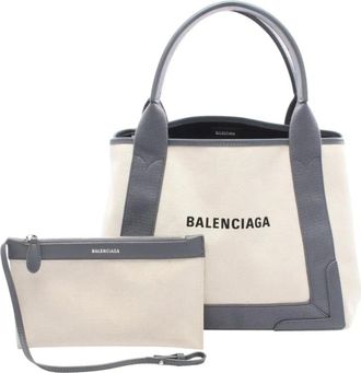 Balenciaga Borsa tote Navy Cabas S in tela navy 2010-2025 - Marrone