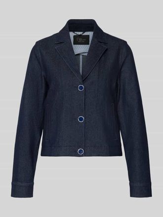 s.Oliver Black Label Regular Fit Kurzblazer aus Denim in Jeansblau, Gr&ouml;&szlig;e 34