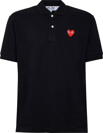 Comme Des Gar&ccedil;ons Polo Shirt with Red Heart Emblem