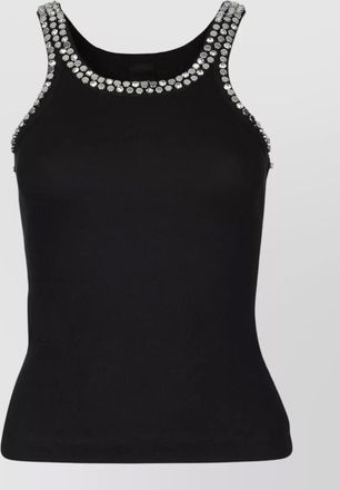 Pinko crystal embellished ribbed tank top