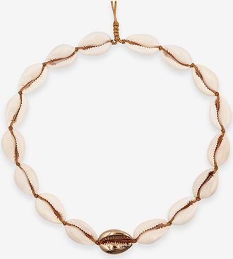 Tohum Design Muschelhalskette auf Kordel Natural Large Puka Shell