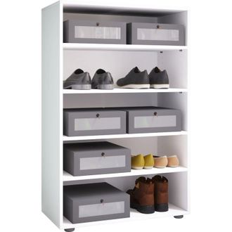 ebuy24 Ebuy24 - Gabinete De Zapato De Madera Vcm Dimensiones: Al. 110 X An. 70 X P. 37 Cm Gabinete Todo Uso 5 Compartimentos Sin Puertas - Lona (sonoma Roble