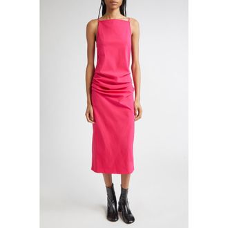 Proenza Schouler Priya Ruched Bi-Stretch Cotton Blend Midi Dress in Orchid at Nordstrom Rack, Size 6