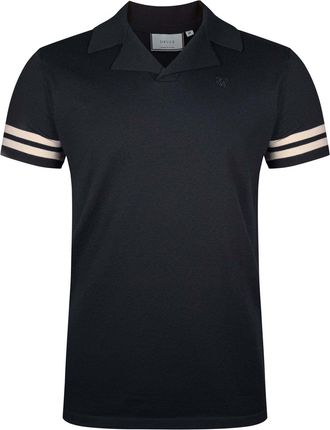 Siksilk Poloshirt SIKSILK Siksilk Polo Tournament Revere Polo, Herren, Gr. XL, schwarz, Obermaterial: 54% Viskose CV. 46% Polyester PES., Shirts Poloshirt