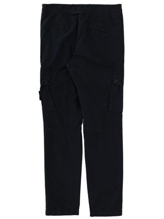 Stone Island Logo Patch Cotton Cargo Pants - Blue