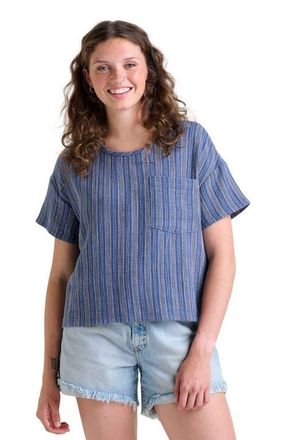 Toad & Co Tate Double Weave Short Sleeve Shirt in Kyanite Stripe at Nordstrom, Size X-Small