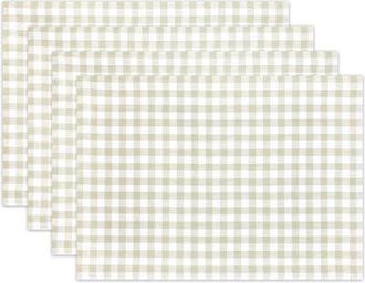 Solino Home Linen Placemats Set of 4, 14 x 19 Inch for Dining Table, Holiday and Everyday Table Decor - Gingham Check in Sage at Nordstrom, Size