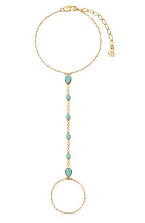 Ettika Dripping Faux Turquoise Hand Chain at Nordstrom