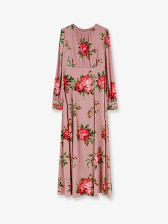 Dolce & Gabbana Vestito lungo in seta con stampa Bouquet Rose - DOLCE & GABBANA - gender_Woman