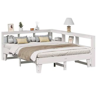 Berkfield Home Bookcase Bed without Mattress White 140x200cm Solid Wood Pine | Size: 140x200 cm