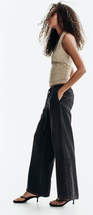 H&M Denim Pull-on Trousers in Dark Denim Gray at Nordstrom, Size Xx-Small