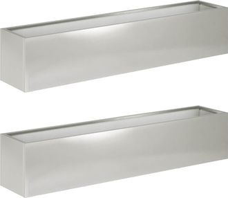 vidaXL Macetero De Jard&iacute;n 2 Uds. Plateado 100 X 20 X 20 Cm Vidaxl