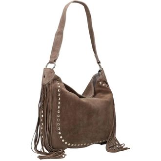 Notre-V Dames Schoudertassen Coacha Suede - Dames - Tassen - Grijs - Maat: ONE Size Su&egrave;de