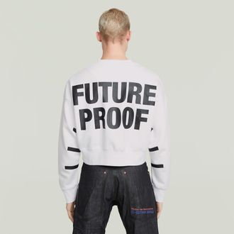 G-Star WVB Unisex Kort Sweatshirt - Wit - Heren