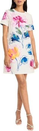 Maggy London Print Shift Dress in Ivory/Pink at Nordstrom, Size 14