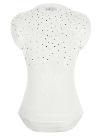 Off-white Swarovski-Embellished Ribbed Jersey Tank Top - White