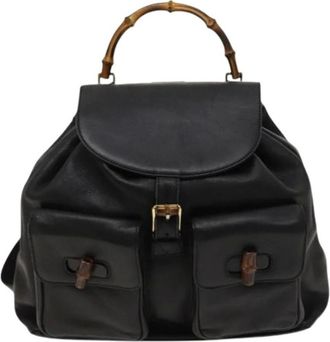 Gucci Pre-owned Backpacks, female, Black, Size: ONE SIZE Pre-owned Vintage bamboo backpack