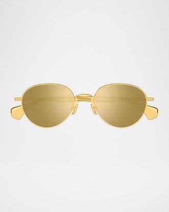 Bottega Veneta Unisex BV1396S Metal Round Sunglasses