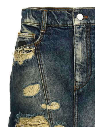 Marc Jacobs Distressed Denim Skirt - Blue