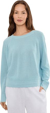 Eileen Fisher Organic Linen Cotton Crew Neck Sweater Womens Sweater Breeze : XL, Cotton/Linen