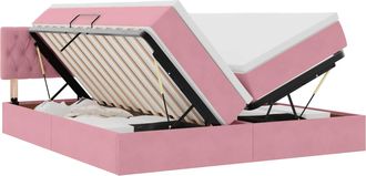 vidaXL Cama De Almacenamiento Led Con Colch&oacute;n Rosa 180 X 200 Cm Vidaxl