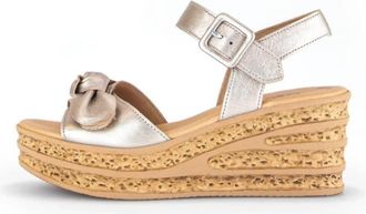 Gabor Womens Cork Wedge Sandal In Metallic