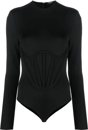 Versace Black Solid Swimwear
