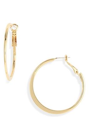 Nordstrom Demifine Tapered Hoop Earrings in 14K Gold Plated at Nordstrom