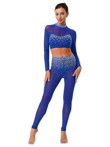 Robe De Danse Femme Lyrique/Contemporaine | Justaucorps Avec Strass Et Maille | Pour Jazz, Latine, Valse | Taille S à XXL