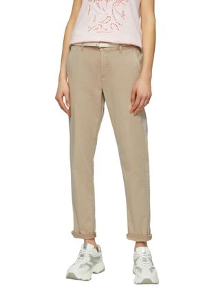 s.Oliver Chinohose S.OLIVER, Damen, Gr. 34, N-Gr, beige (sesame beige), Web, Obermaterial: 98% Baumwolle, 2% Elasthan, unifarben, lang, Hosen Chinohose, mit G&uuml;