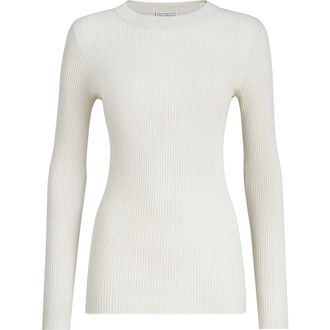 Brunello Cucinelli Cashmere and silk Sparkling sweater in White at Nordstrom, Size Xx-Small Eu