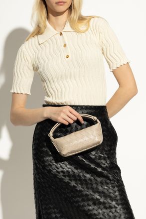 Bottega Veneta Leather Handbag, Womens, Beige