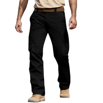 Generic Mens Cargo Pants,Water Proofer Trousers Pyjama Bottom Men Work Bermuda Shorts Hippy Pants Black Joggers Boys Short Workwear with Pockets 3/4 Length El