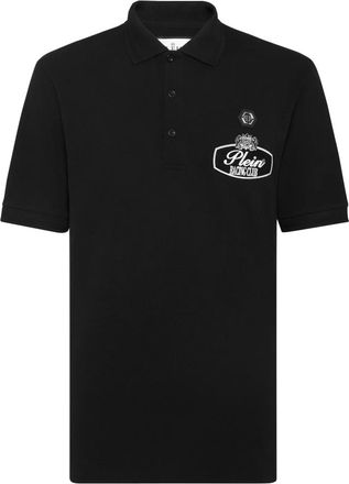 Philipp Plein Pique Polo Shirt Racing Club - Heren - Polos - Zwart - 2XL - Katoen - Tops