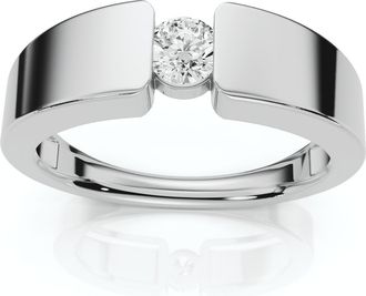 Pompeii3 Mens 1/4Ct Diamond Solitaire Wedding/Anniversary Ring 14k Gold or Pt Lab Grown