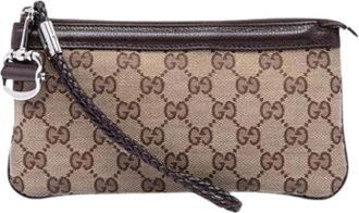 Gucci Pre-owned Canvas Clutch - - Pre-owned - Donna - Beige - ONE SIZE