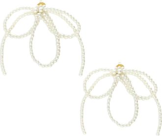 Lott. Gioielli Qu Bow Of Pearls - Dames - Oorbellen - Beige - ONE Size - Accessoires