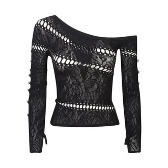 Poster Girl Long Sleeve Top - Dames - Longsleeves - Zwart - ONE Size - Tops